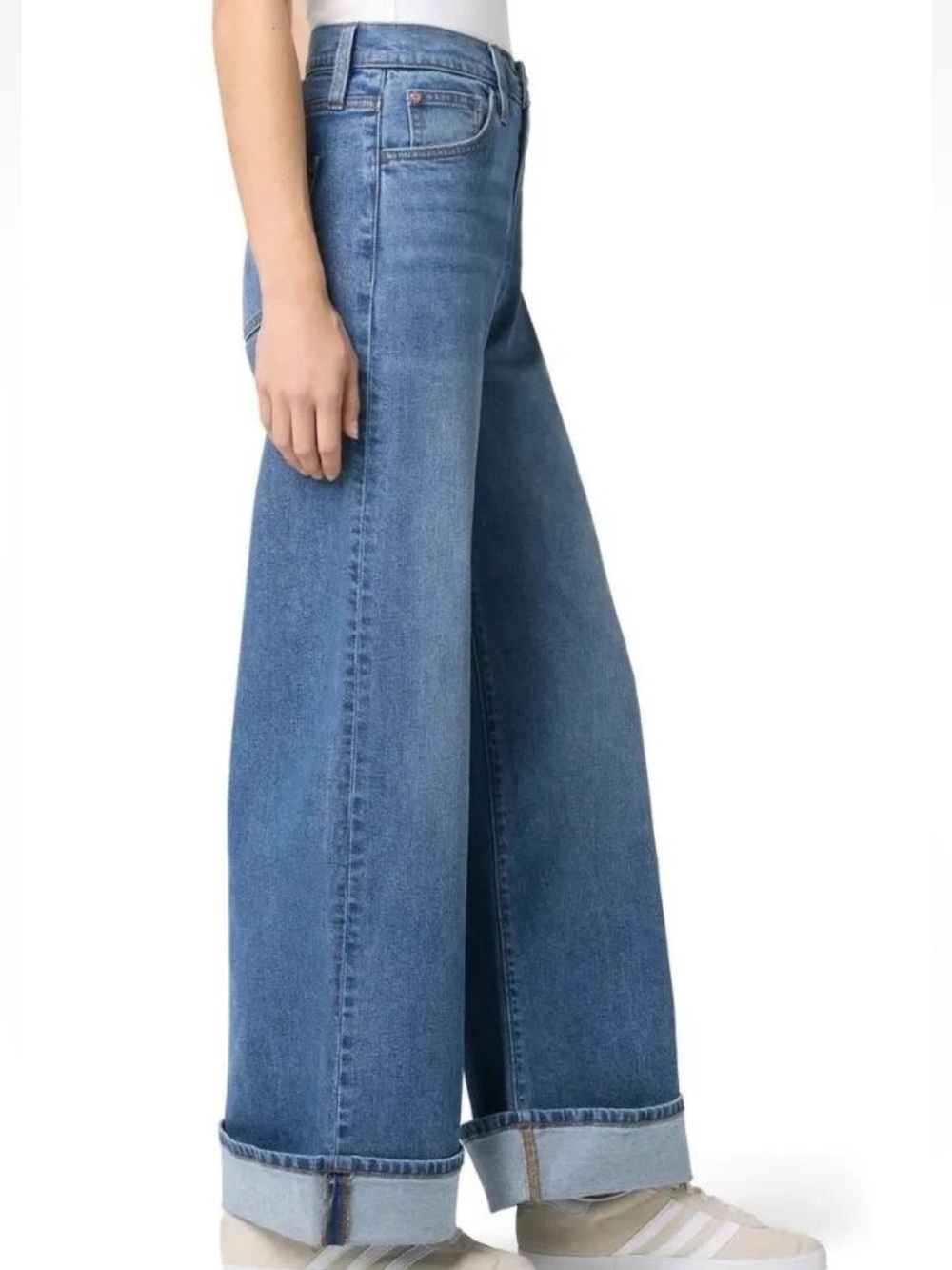 Hudson Jeans Women's Wide-Leg Jeans in Light Blue Denim “Dickinson” - Picture 2 of 12
